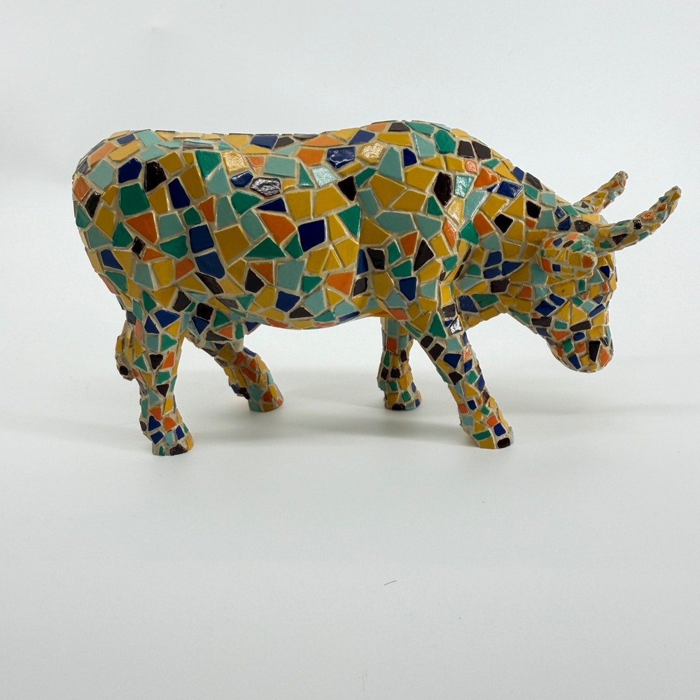 CowParade 2002 Moozaic Cow Figurine Westland Giftware 9143 Multi Color Mosaic